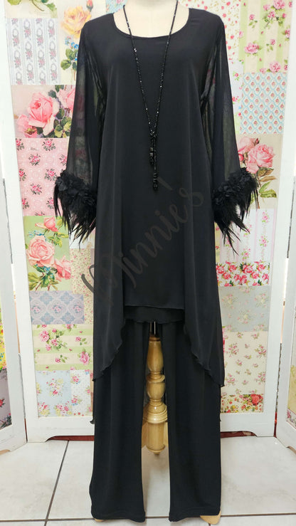 Black Chiffon Top LR0609