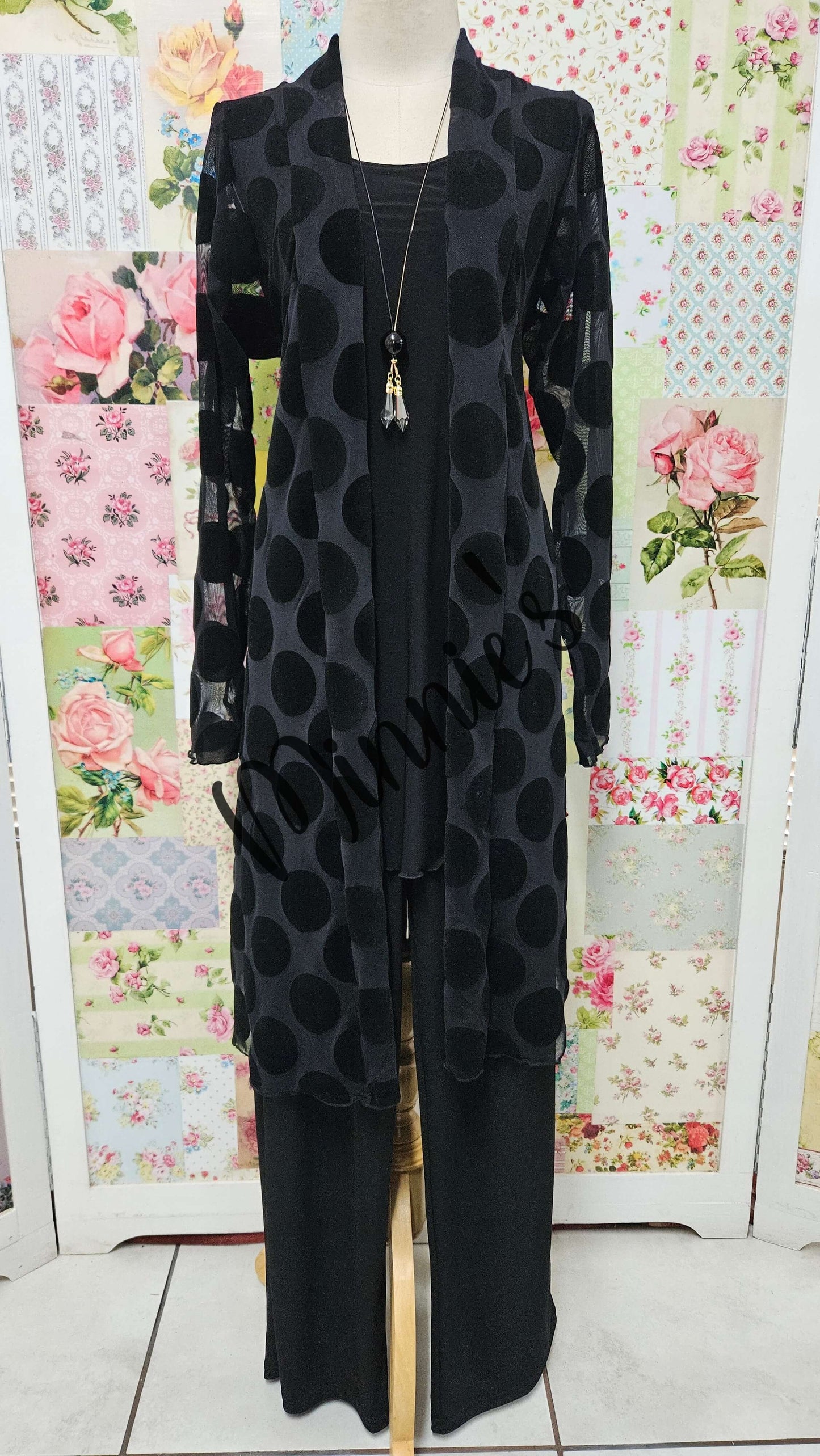 Black Polka Dot Mesh Jacket SH0147