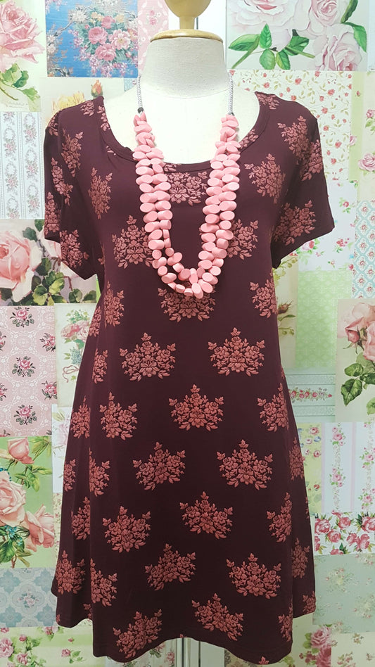 Maroon & Coral Top BE030