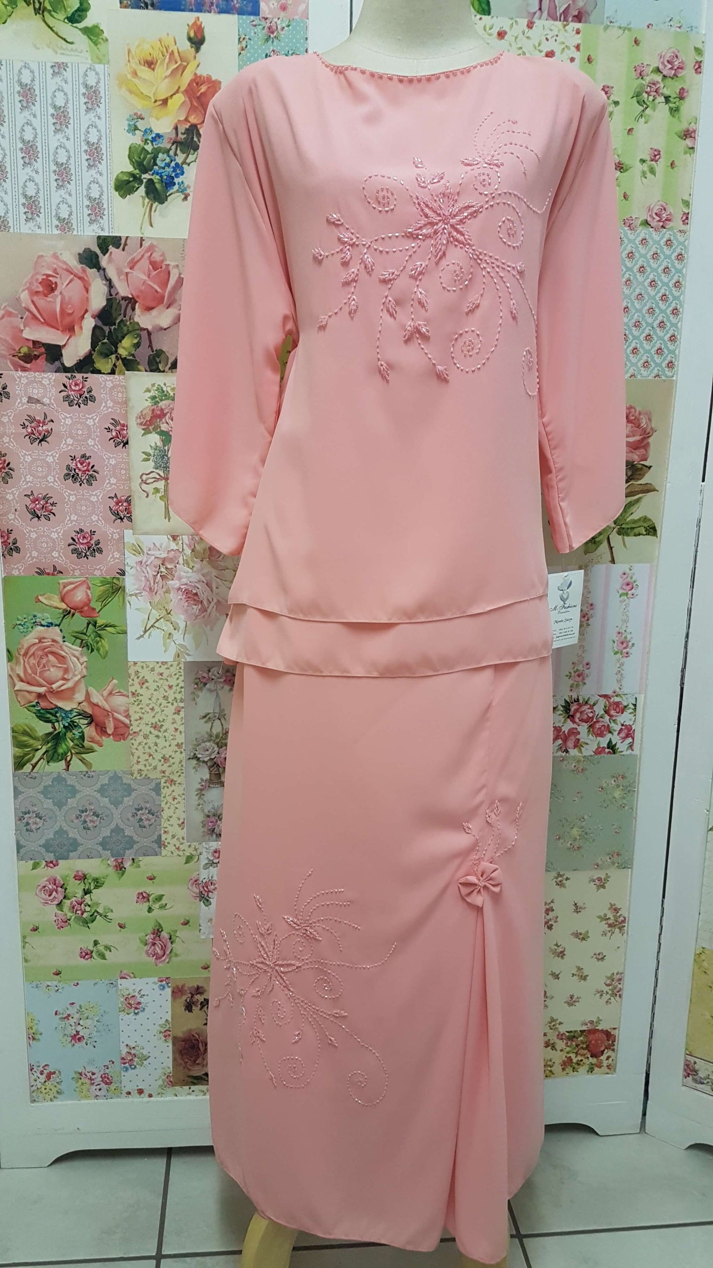 Peach 2-Piece Skirt Set VI019