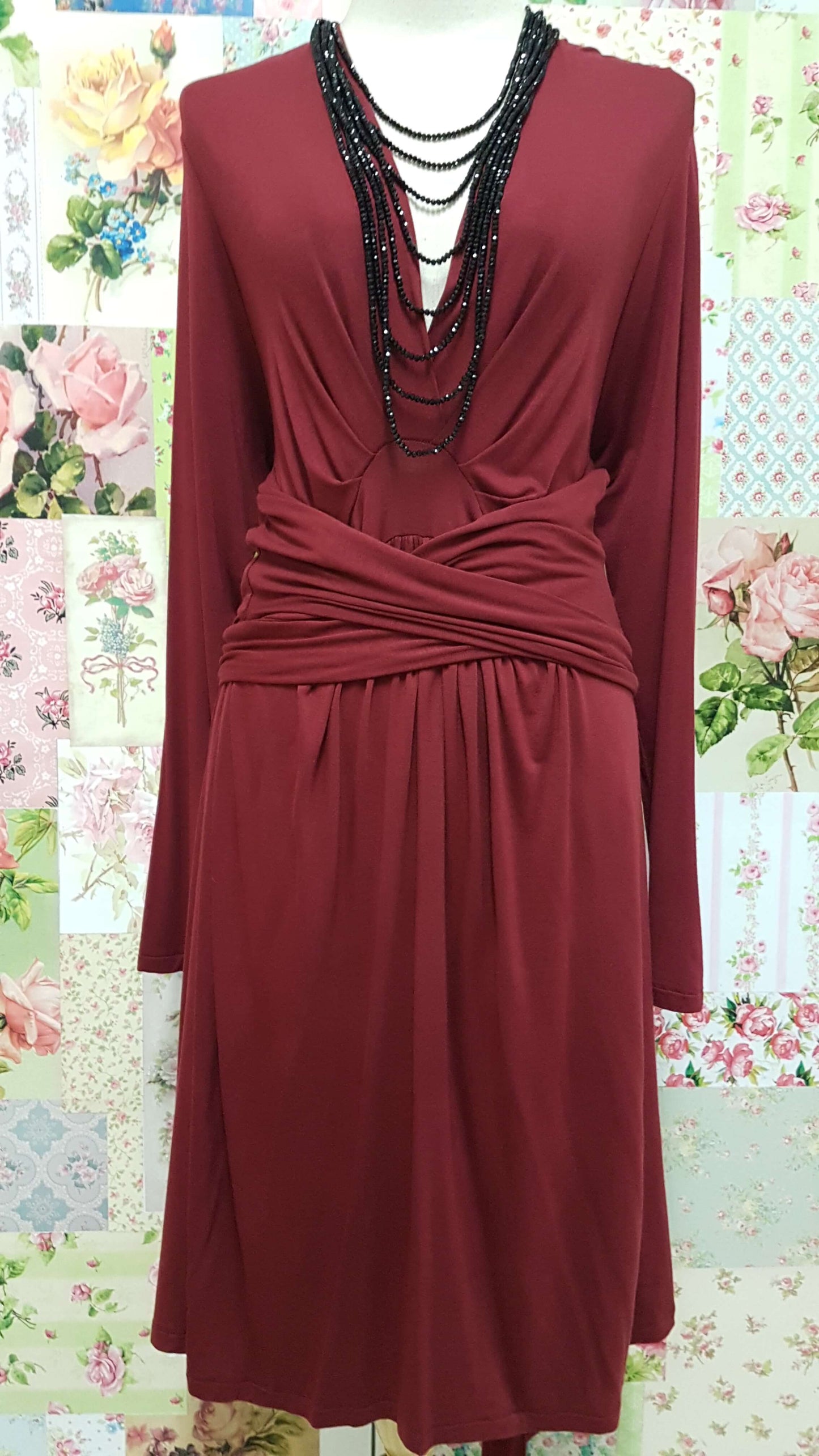 Maroon Wrap Dress MY056