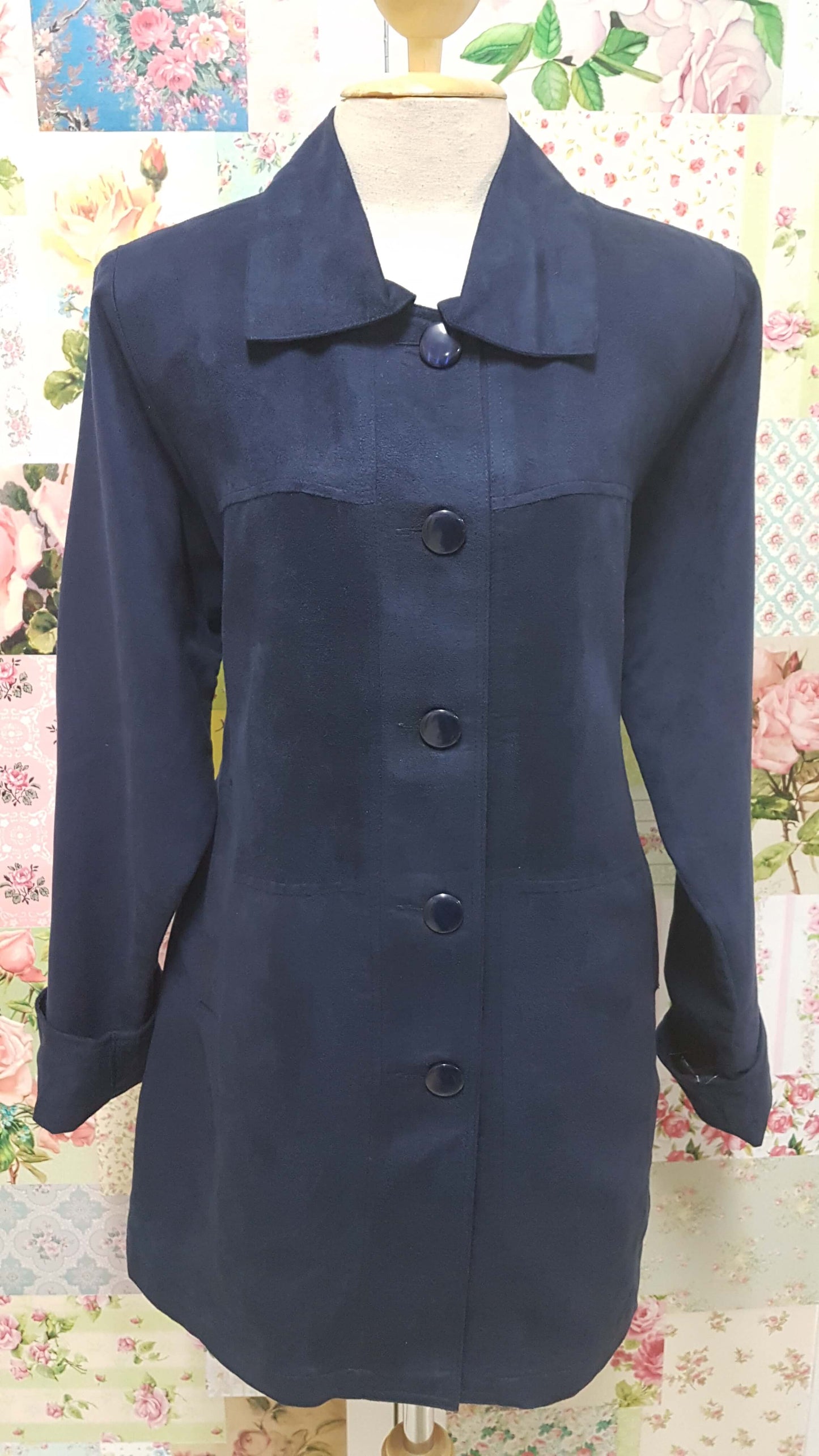 Navy Suede Jacket YD006