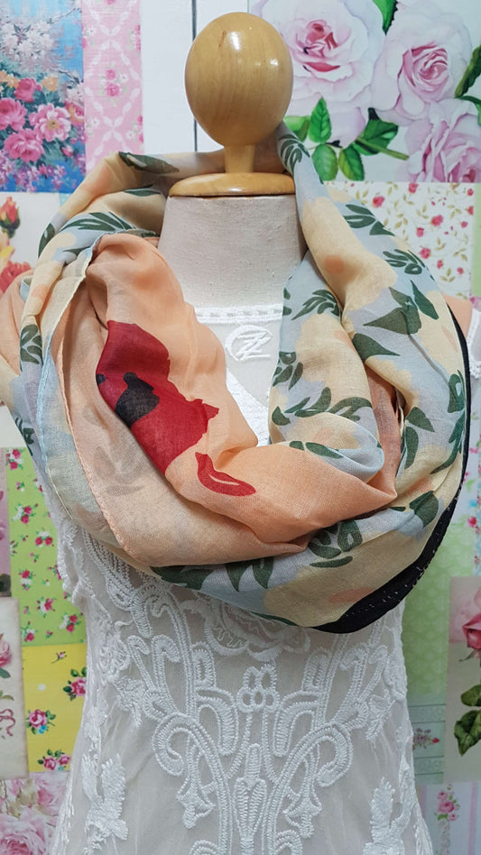 Orange Printed Scarf SE0217