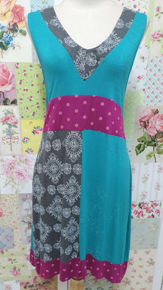 Teal & Grey Top PD026