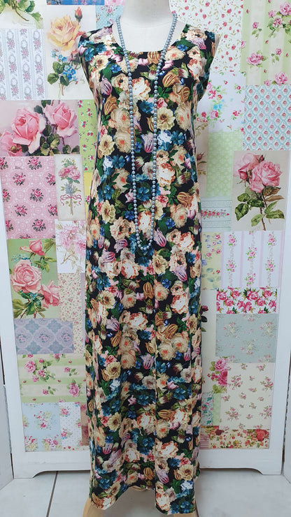 Black Floral Long Dress GD0209