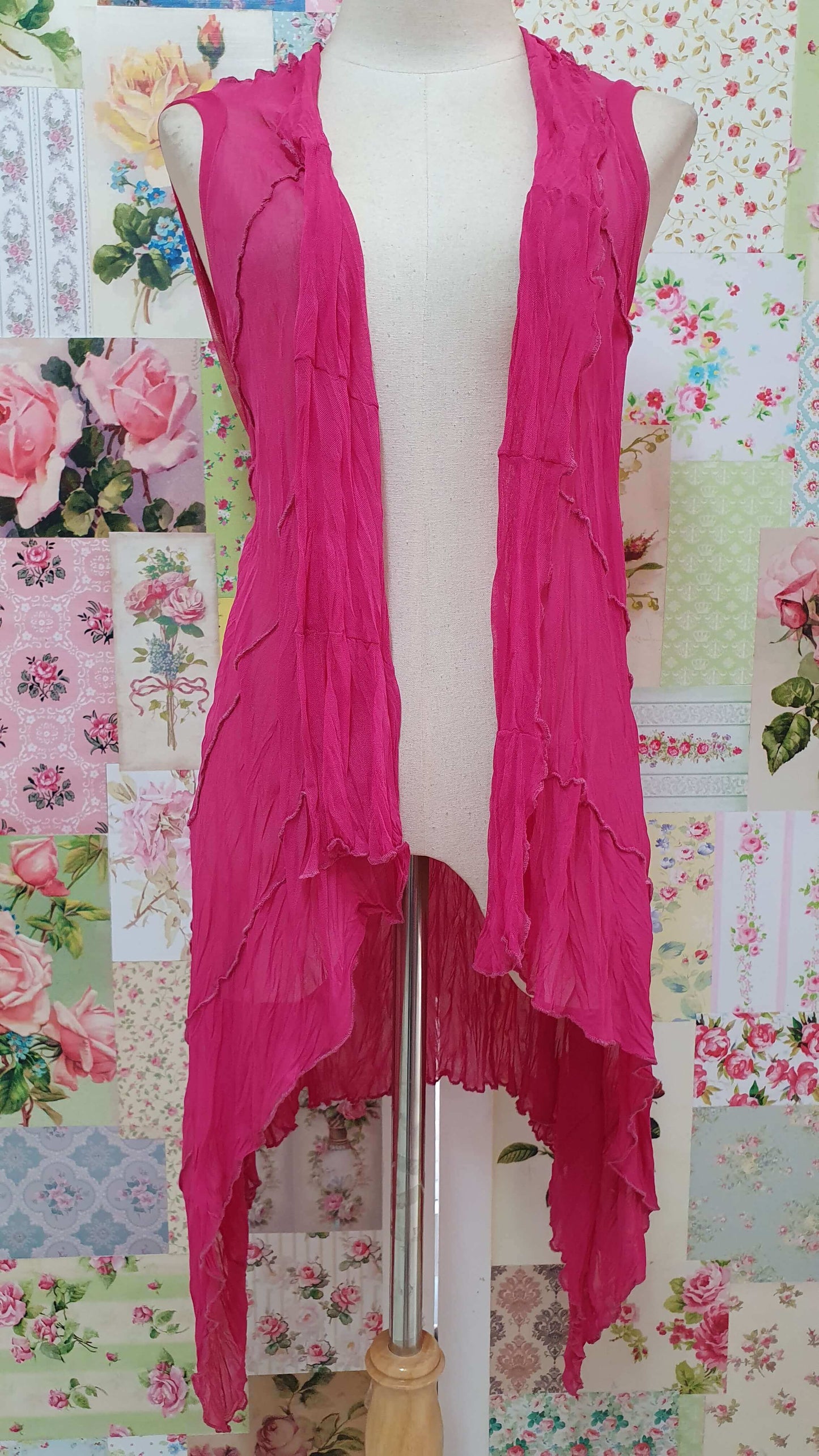 Cerise Pink Waterfall Top RS0106