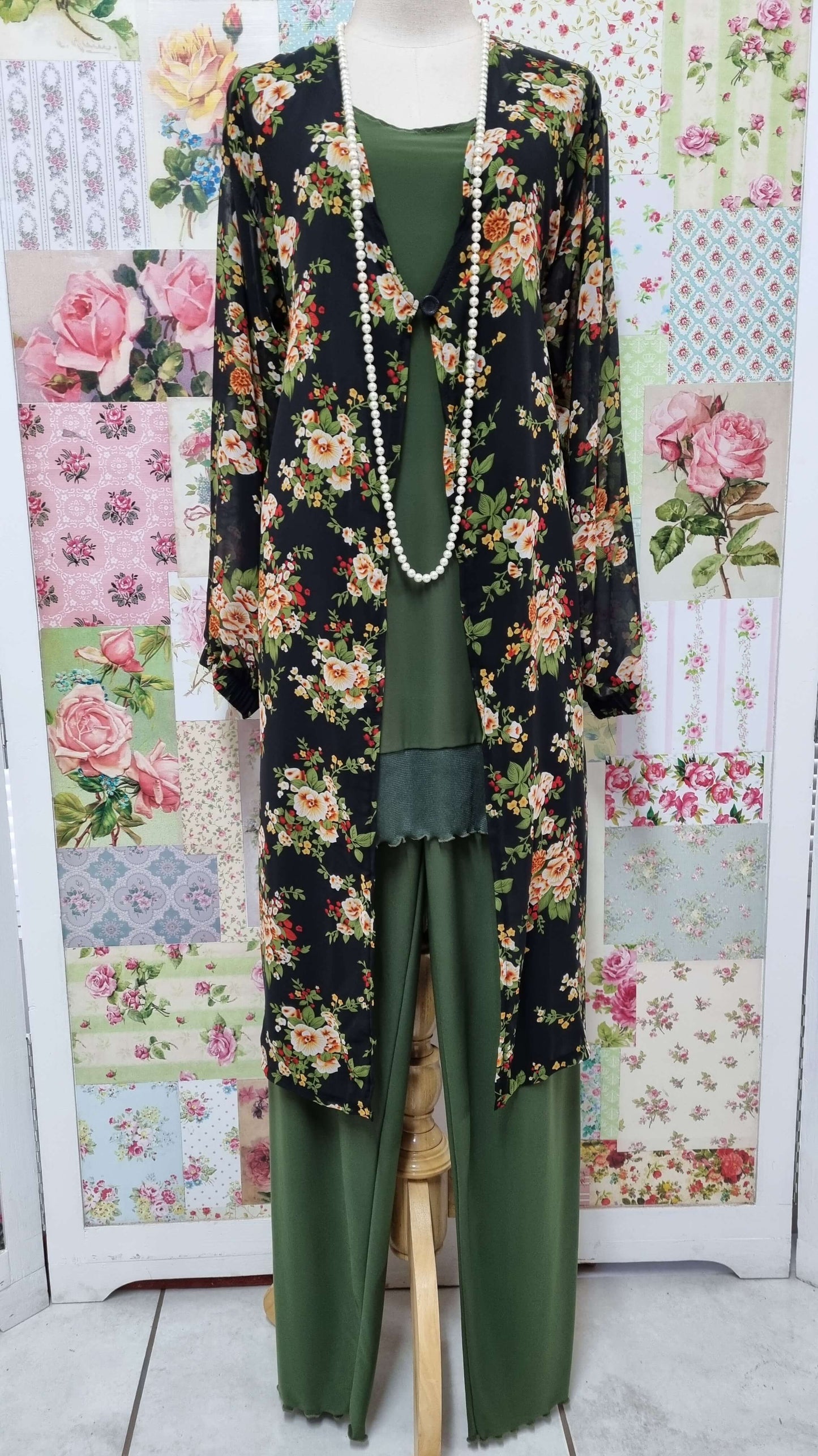 Black Floral Jacket SH036