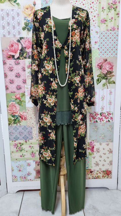 Black Floral Jacket SH036