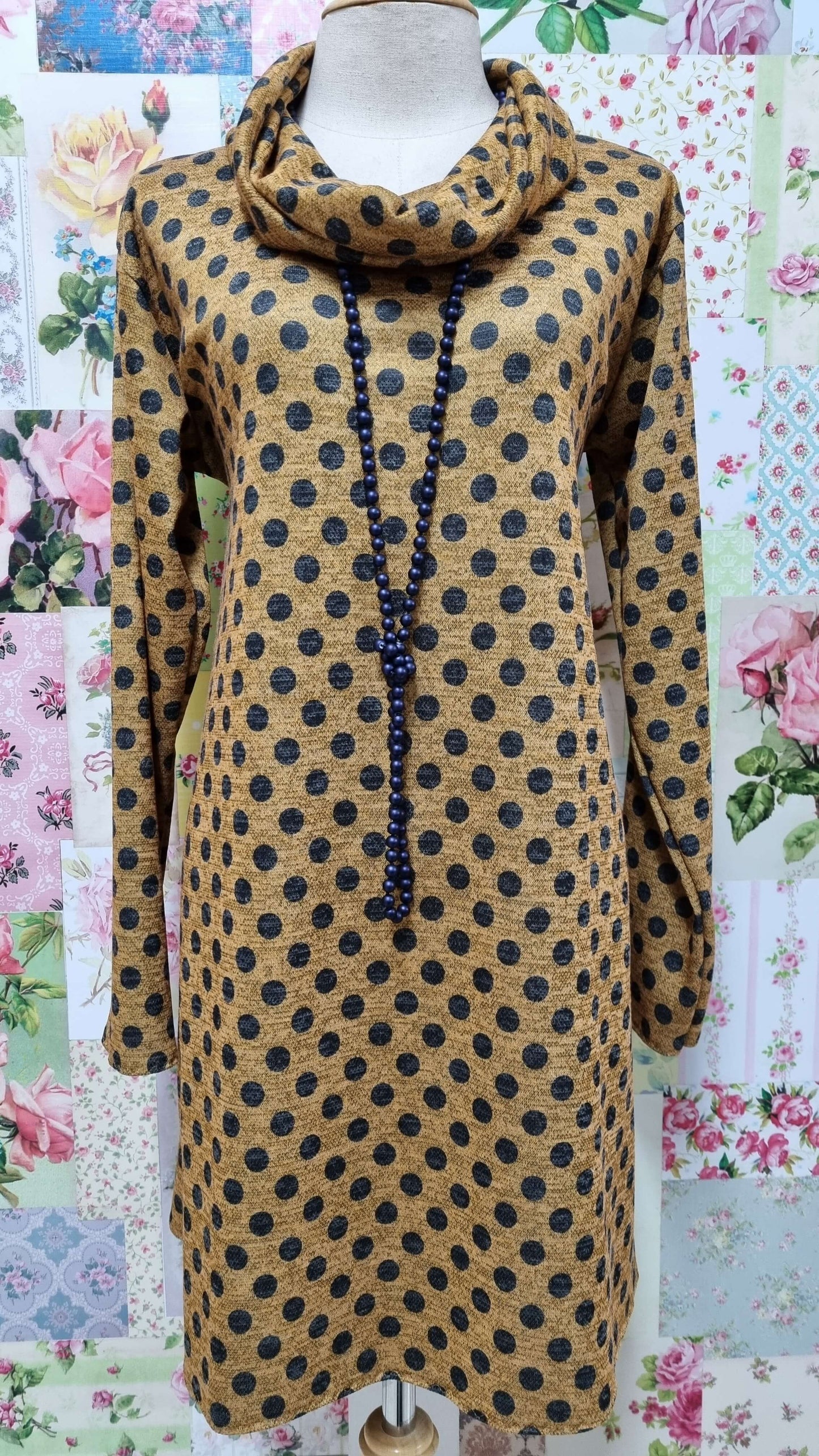 Mustard Polka Dot Top LR0166