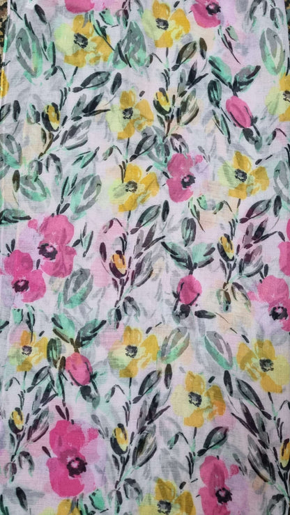 Pink Floral Scarf SE063