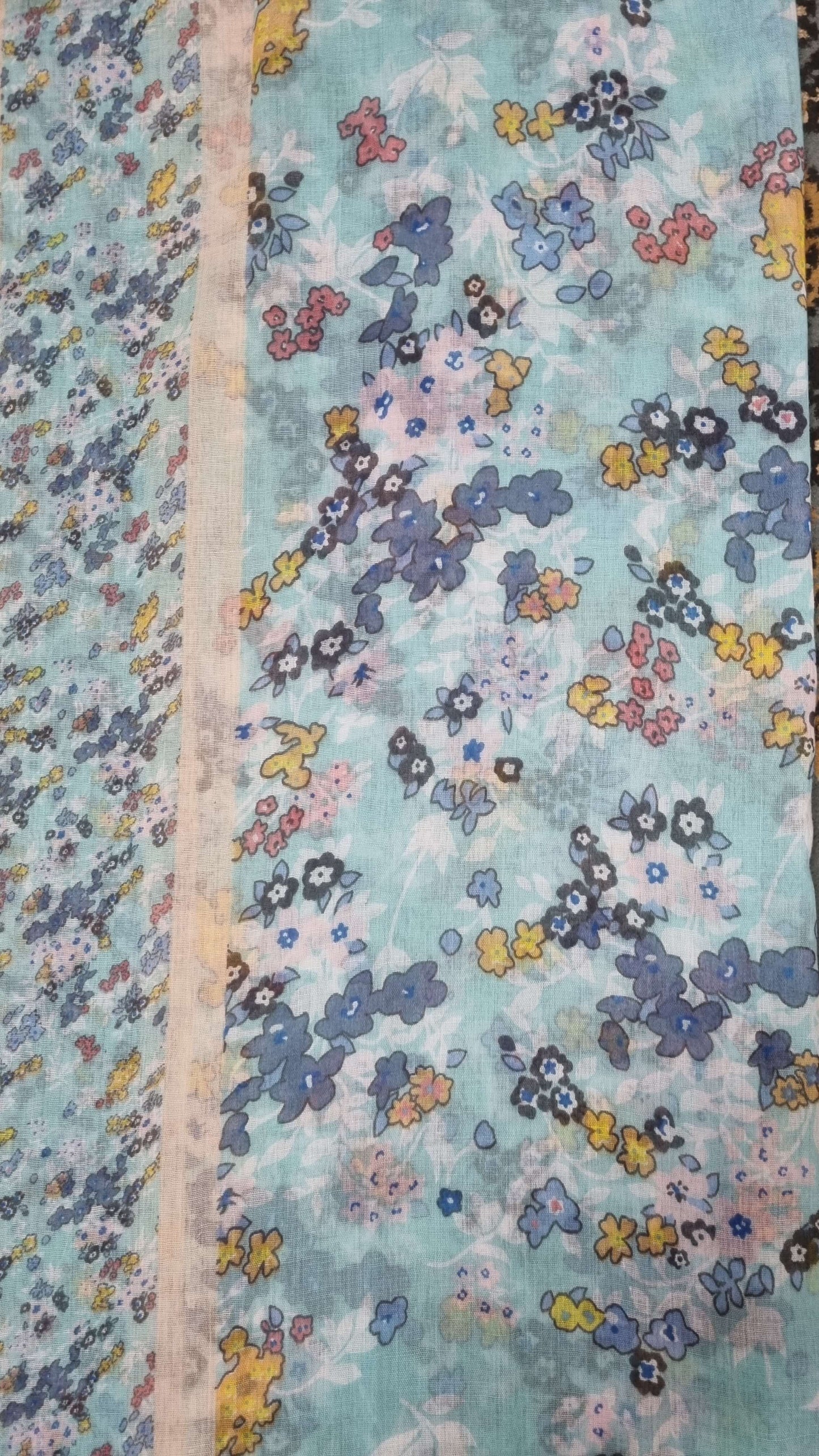 Mint Green Floral Scarf SE0206