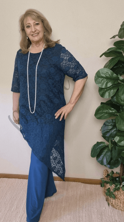 Blue Lace 2-Piece Pants Set SA01