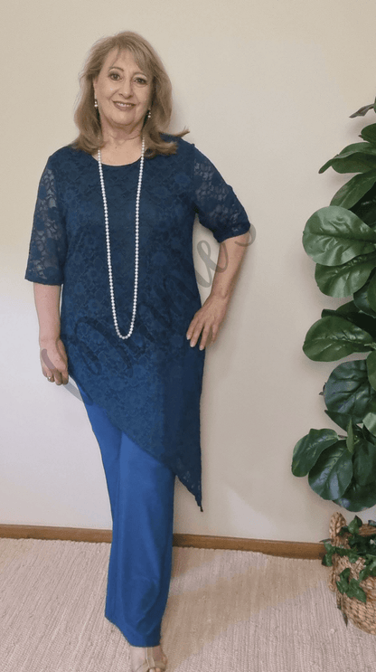 Blue Lace 2-Piece Pants Set SA01