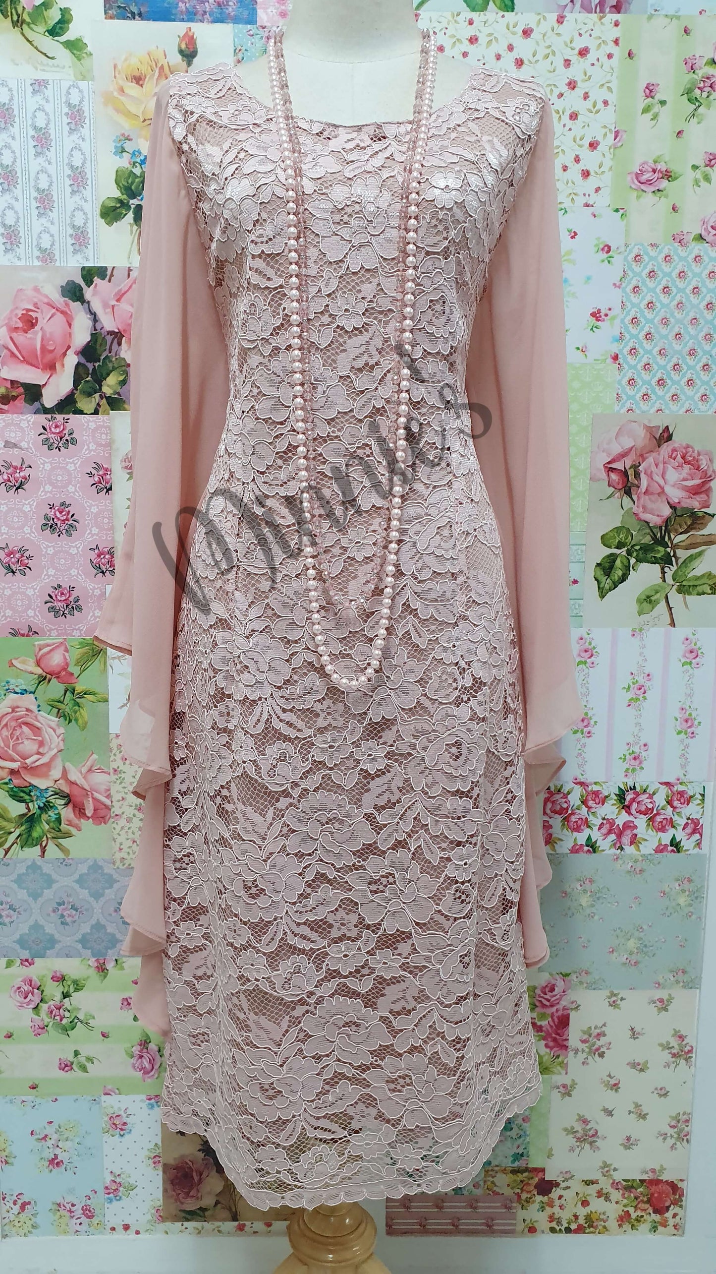 Blush Pink Lace Dress NA097