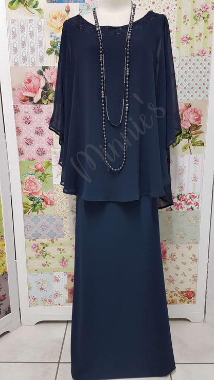 Navy Long Dress NA063