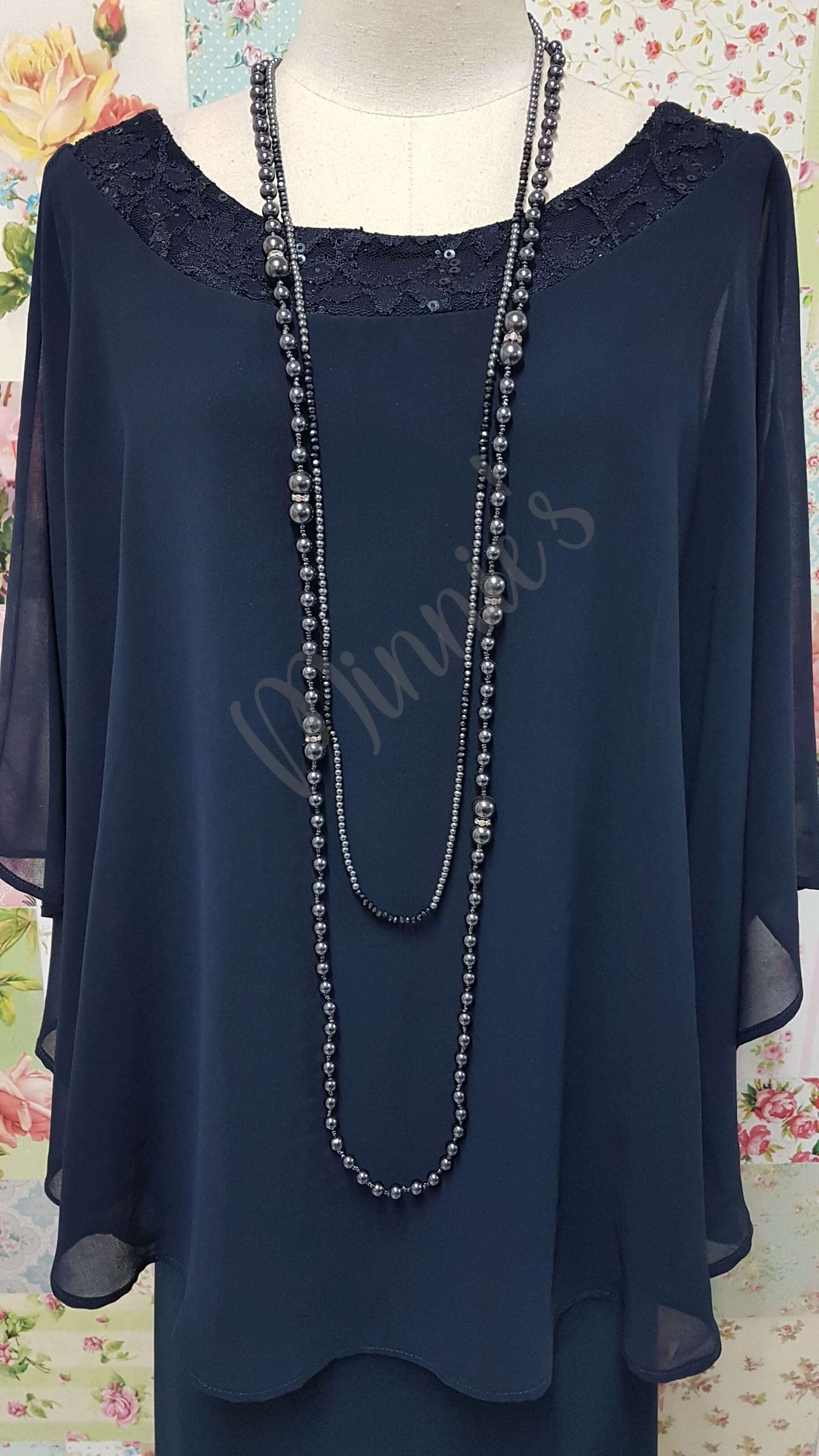 Navy Long Dress NA063