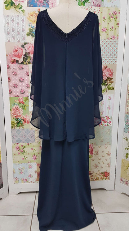 Navy Long Dress NA063