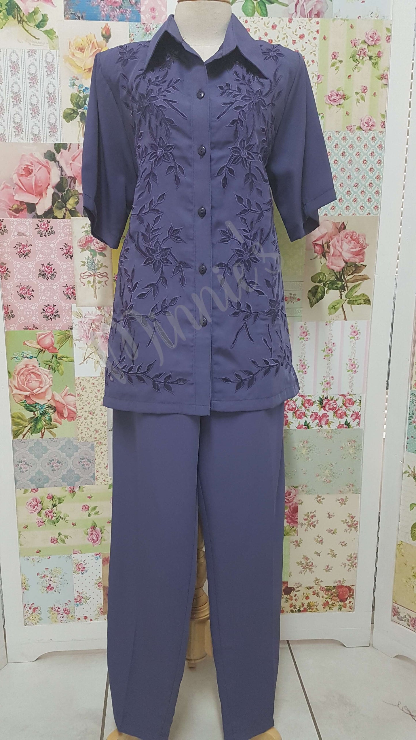 Mauve Purple 3-Piece Pants Set BS020