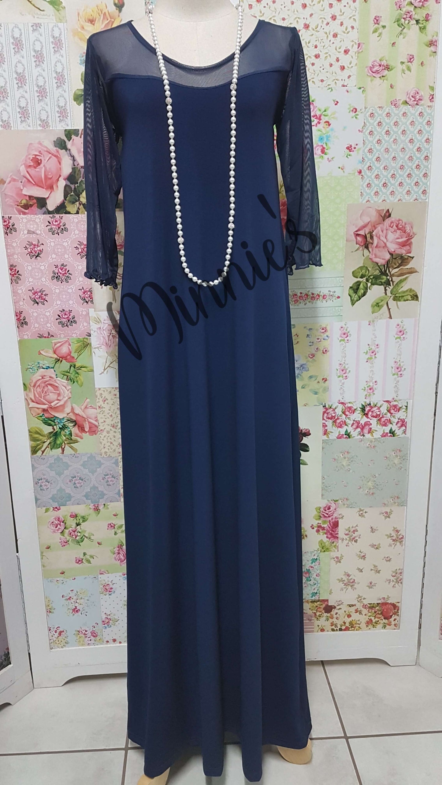 Navy Blue Long Dress CH0692