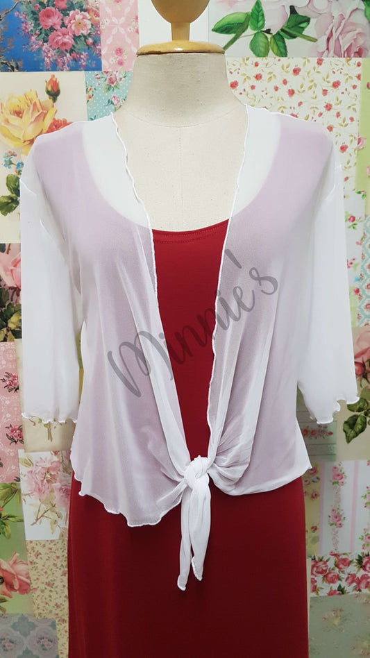 White Mesh Bolero CH0412