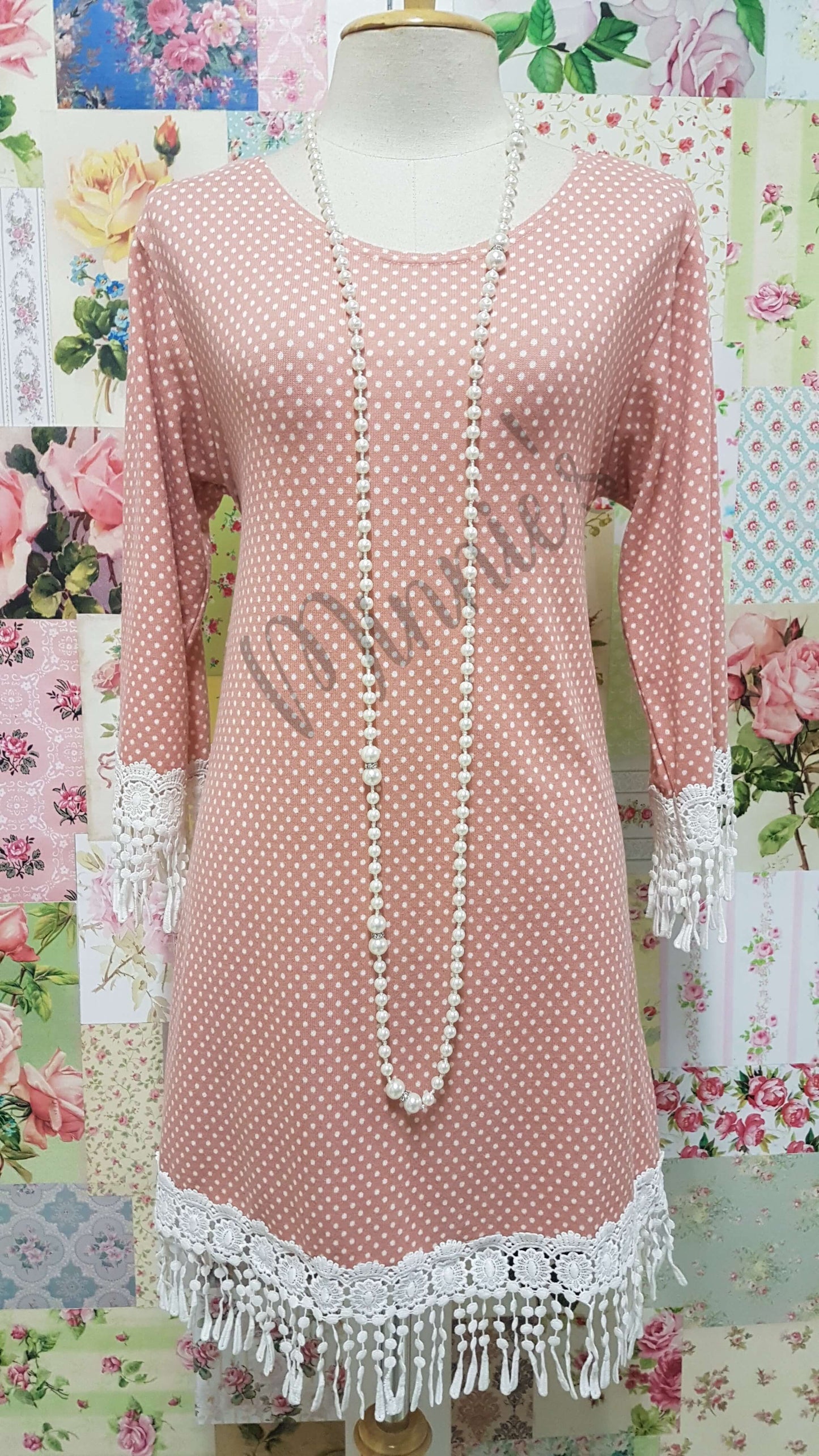 Peach Polka Dot Top CH0157