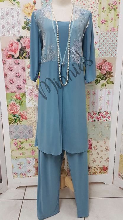 Duck Egg Blue 3-Piece Pants Set MB0235