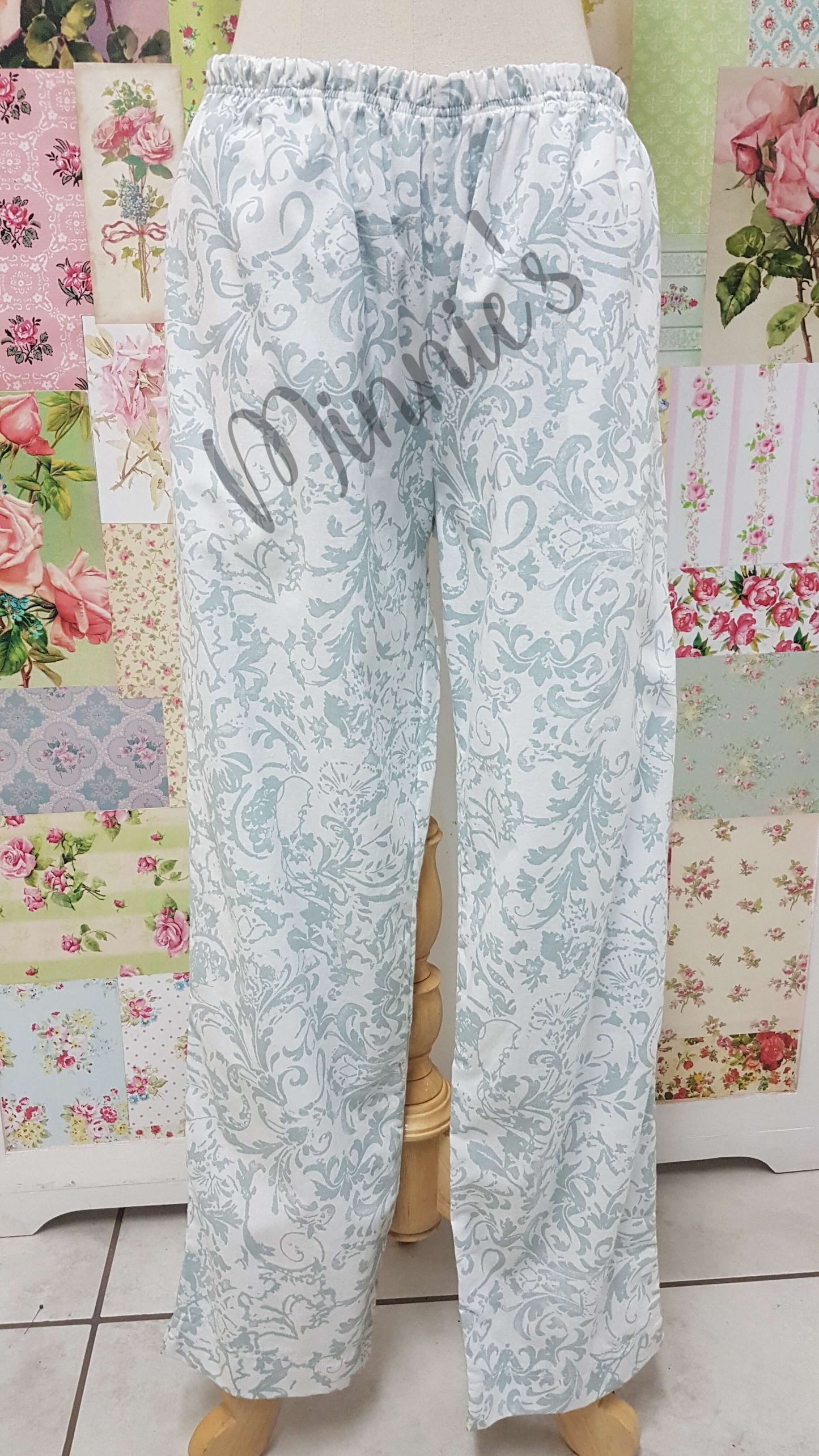 White Printed Pants AC073