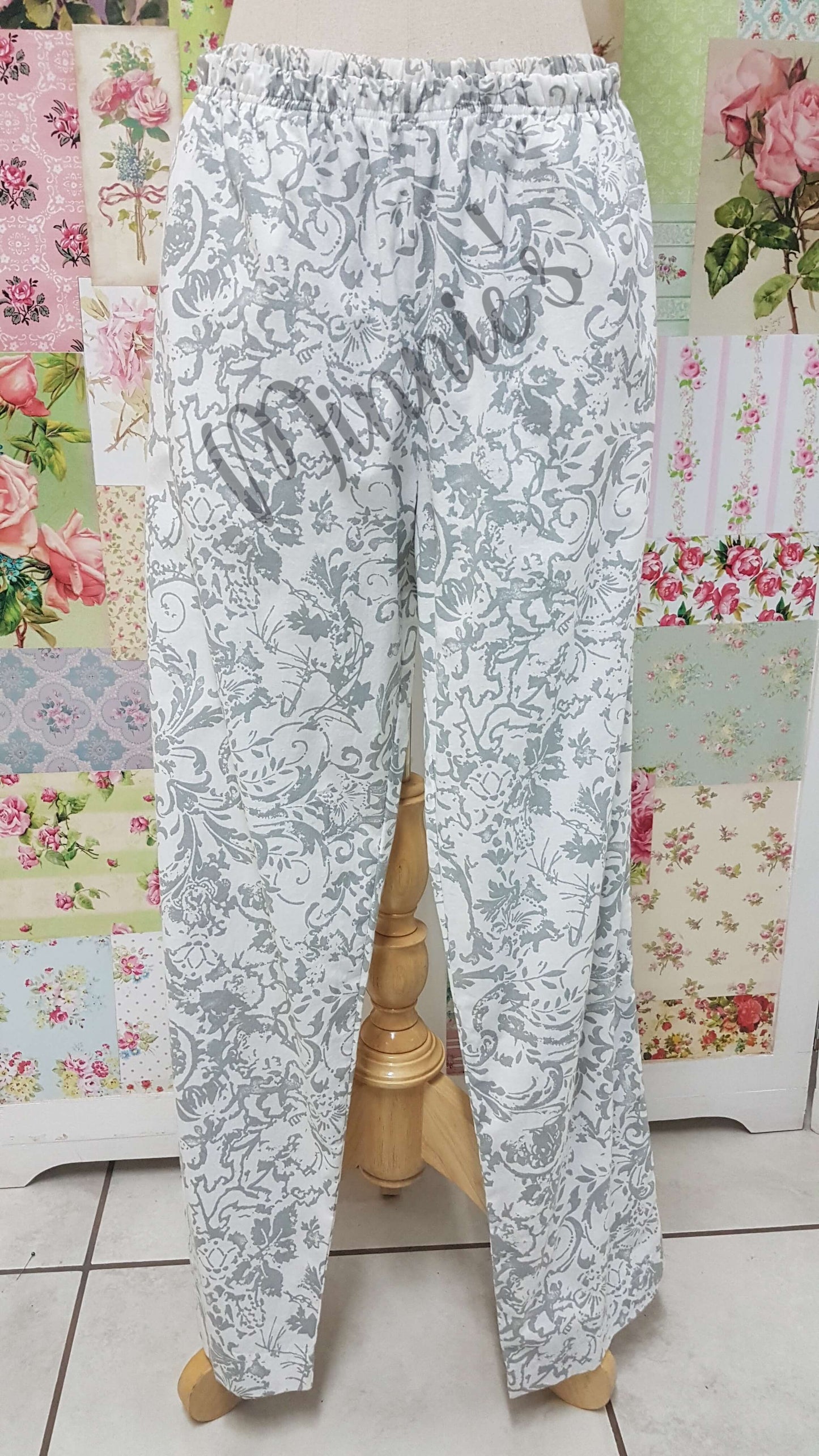 White Printed Pants AC072