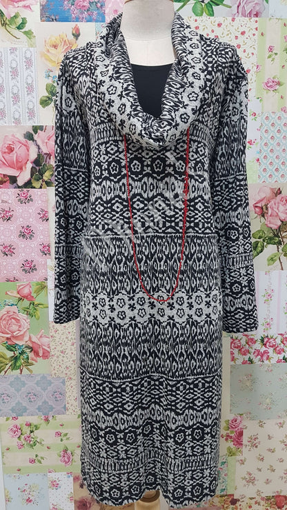 Black & Grey Tunic Dress SZ069