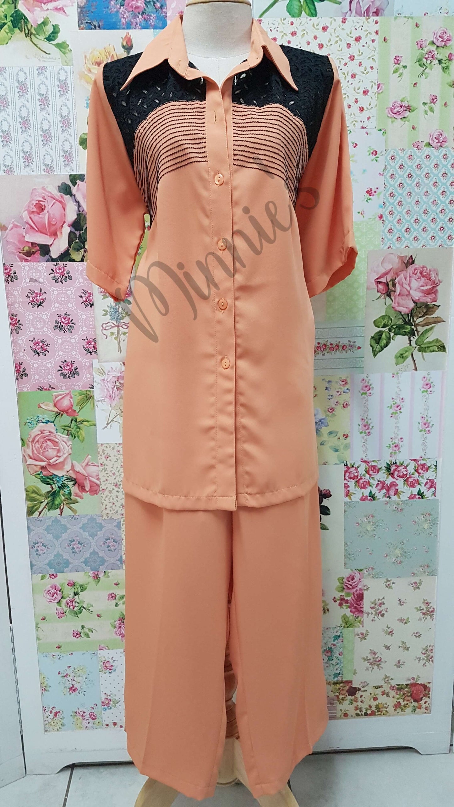 Orange & Black 3/4 Pants Set BS0153