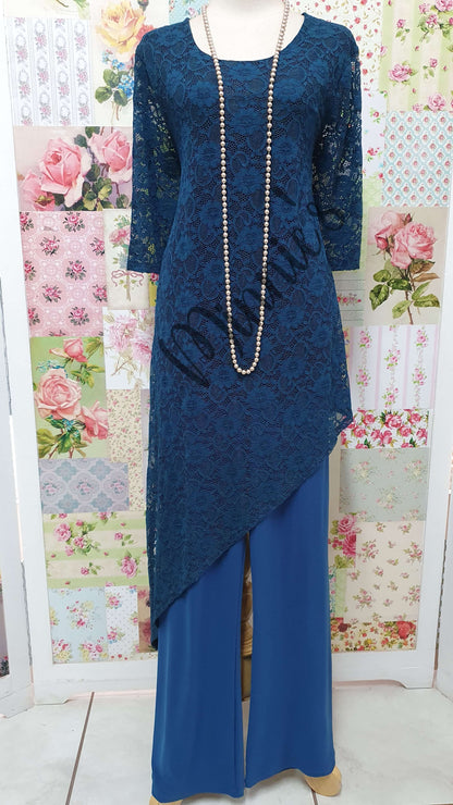 Blue Lace 2-Piece Pants Set SA01