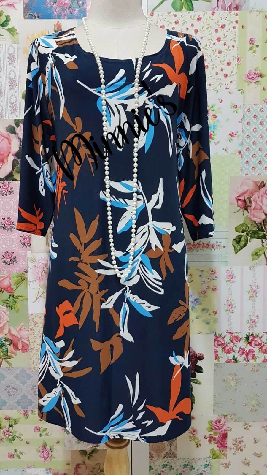 Navy Floral Top VB0147