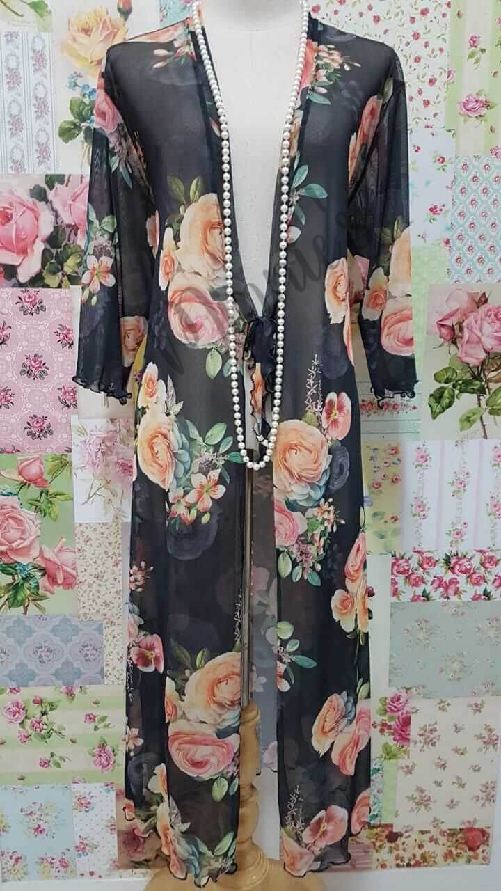 Black Floral Jacket LR0514