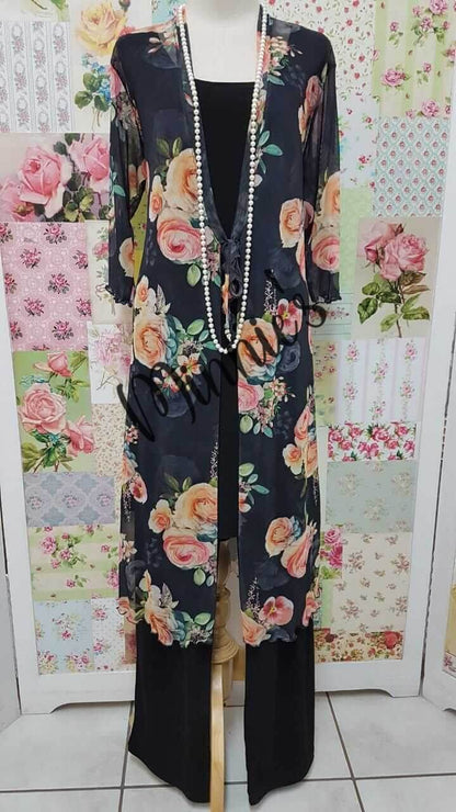 Black Floral Jacket LR0514