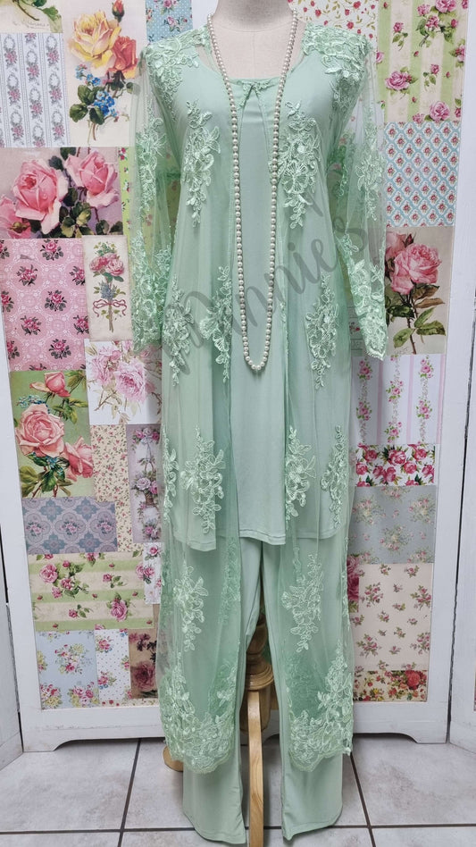 Mint Green 3-Piece Pants Set GD0264