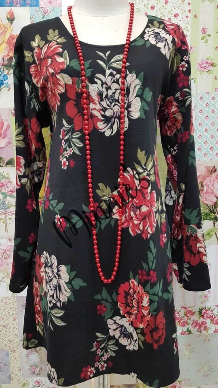 Black Floral Top LR0411